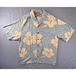 Vintage Tommy Bahama Hawaiian Silk Shirt Men's Medium Hibiscus Floral